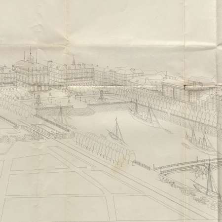 Bassin du Commerce. Projet de transformation. Vue  perspective