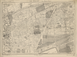  Le Havre. Plan topographique, 1946. Planche n°6, quartier du Rond-point. (17/08, modifié le 15/10/1946)