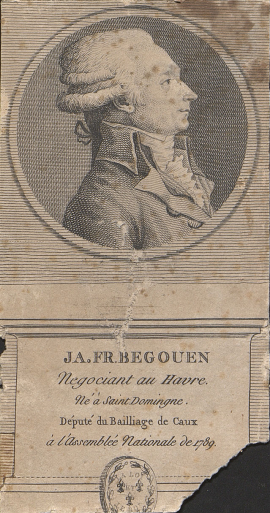 -	Portrait de Jacques-François Bégouën, député du Bailliage de Caux, 1789 (inv. 2015.05, MAH)