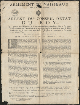 Arrêt du Conseil d’Etat du Roi,1741 (HH72)
