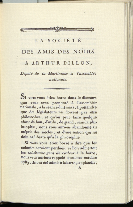 -	Lettre de la Société des Amis des Noirs aux auteurs de la Décade philosophique, 80710 (BMH).