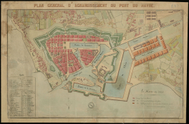 Plan général d'agrandissement du port du Havre - 1844