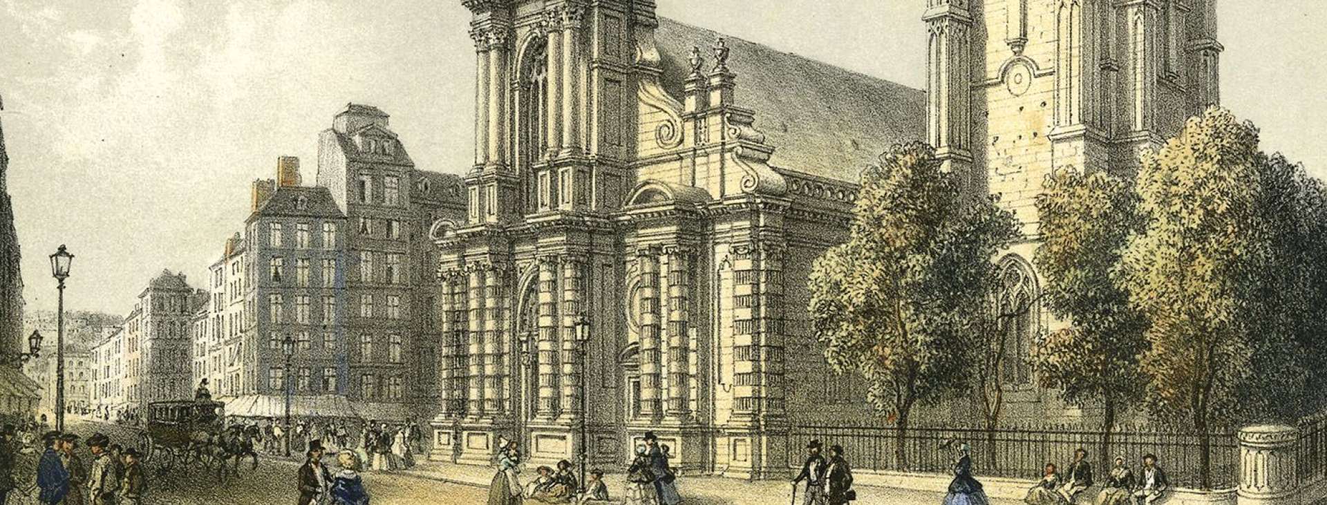 Archives municipales du Havre Le Havre. Vue de la rue de Paris et de l'Eglise