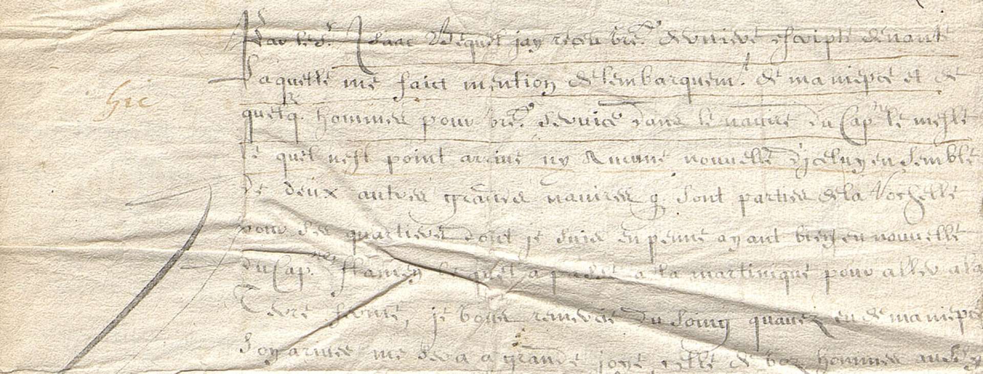 Lettre de Jean Le Vasseur, gouverneur de l’île de la Tortue à Isaac Boivin, 1646 (49Z6).