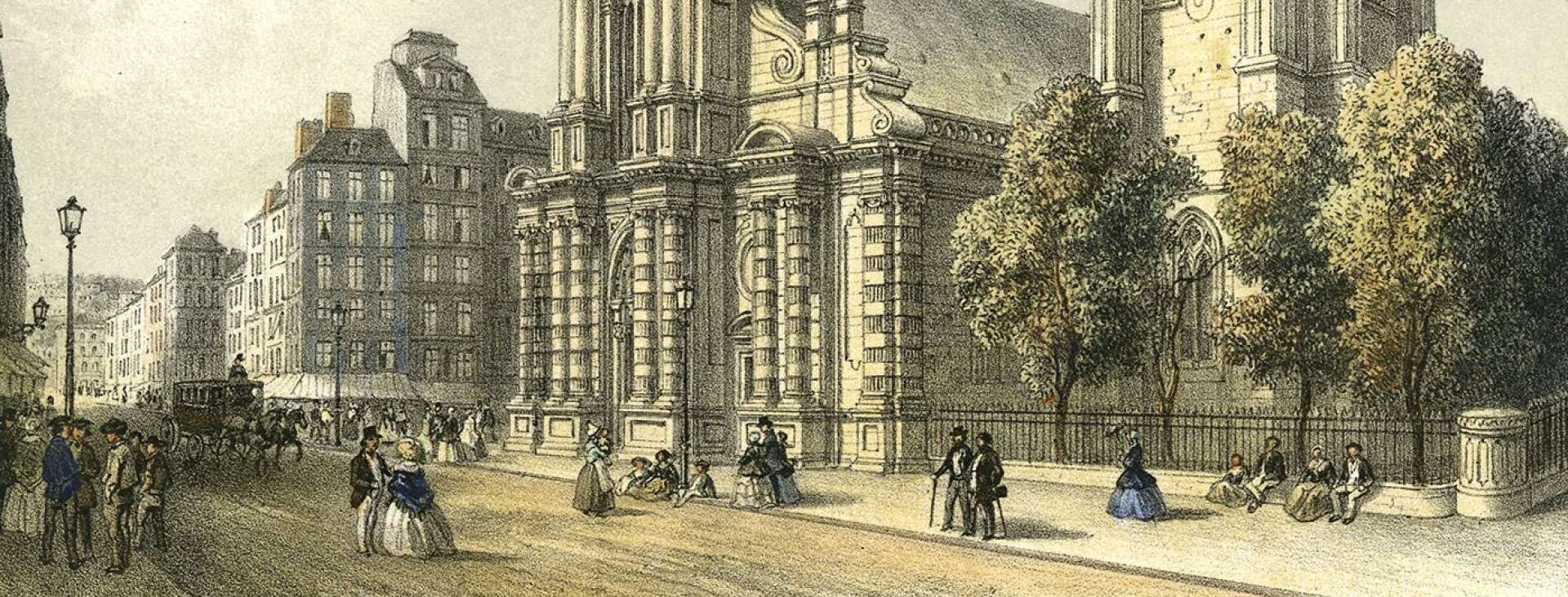 Vue de la rue de Paris et de l'Eglise (5Fi99)